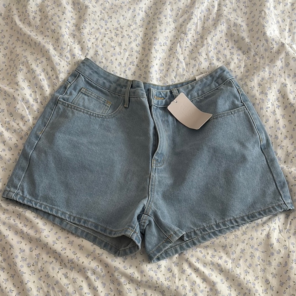Source Unknown Blue Jean Shorts High-Waisted Casual